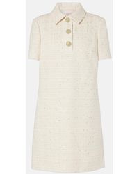 Valentino - Cotton-Blend Tweed Minidress - Lyst