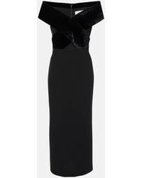 Roland Mouret - Off-Shoulder-Robe Aus Samt - Lyst