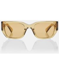 Bottega Veneta - Intrecciato Rectangular Sunglasses - Lyst