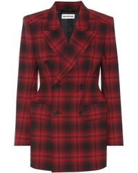 Balenciaga Blazer Hourglass de cuadros - Rojo