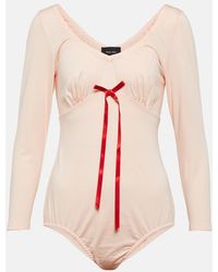 Simone Rocha - Bow-embellished Cotton Bodysuit - Lyst