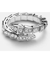 BVLGARI - Ring Serpenti Viper Aus 18Kt Weissgold Mit Diamanten - Lyst