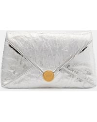 Dries Van Noten - Envelope Small Metallic Leather Clutch - Lyst