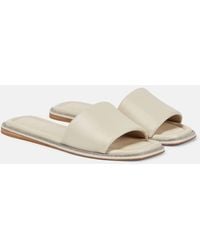 Brunello Cucinelli - Embellished Leather Slides - Lyst
