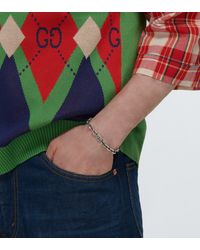 Gucci Bracelet en argent sterling à maillons GG - Métallisé