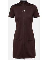 Courreges - Interlock Jersey Zip-Up Minidress - Lyst