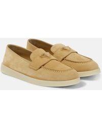Prada - Saint Tropez Suede Loafers - Lyst
