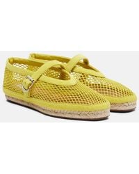 Alaïa - Fishnet Suede-Trimmed Espadrilles - Lyst