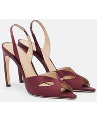Victoria Beckham - Harlow Satin Slingback Sandals - Lyst