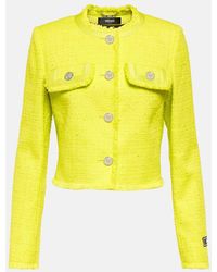 Versace - Cotton-Blend Boucle Jacket - Lyst