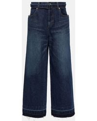 Sacai - Belted Wide-leg Jeans - Lyst