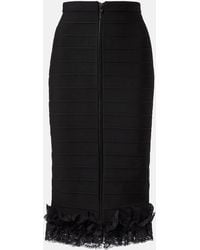 Self-Portrait - X Christopher Kane Lace-Trimmed Midi Skirt - Lyst