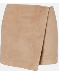 Balmain - Suede Wrap Skirt - Lyst