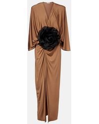 JACQUES WEI - Vestido Largo De Jersey Con Aplique Floral - Lyst