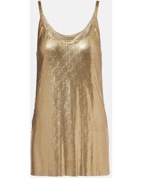 Rabanne - Minikleid Aus Metallic-Mesh - Lyst