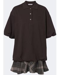 Acne Studios - Checked Layered Cotton-Blend Polo Dress - Lyst