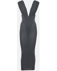 Alex Perry - Ruched Crepe Jersey Midi Dress - Lyst