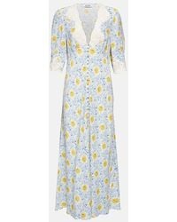 RIXO London - Women's Simone Wavey Sun Ivory Dress 12 - Lyst