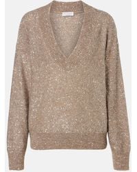 Brunello Cucinelli - Pullover Con Paillettes - Lyst