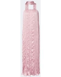 Posse - Esme Scarf-Detail Satin Maxi Dress - Lyst