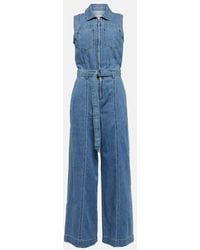 FRAME - Wide-Leg Jumpsuit Aus Denim - Lyst