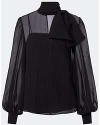 Valentino - Silk-Blend Chiffon Blouse - Lyst