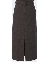 Self-Portrait - Wool And Cashmere-Blend Midi Skirt - Lyst