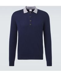 Eleventy - Cotton And Cashmere Polo Sweater - Lyst