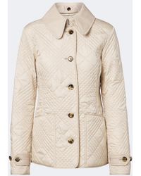 Burberry - Fernleigh Leather-Trimmed Quilted Jacket - Lyst