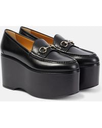 Gucci - Horsebit Leather Platform Loafers - Lyst