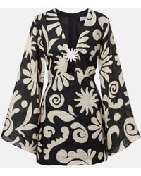 Cala De La Cruz - Vera Printed Linen Minidress - Lyst