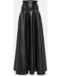 Norma Kamali - Grace Flared Faux Leather Maxi Skirt - Lyst