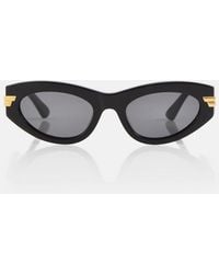 Bottega Veneta - Classic Oval Sunglasses - Lyst