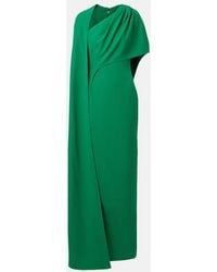 Safiyaa - Caped Asymmetric Crepe Gown - Lyst