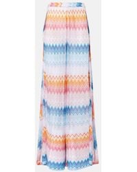 Missoni - Weite Hose Aus Haekelstrick - Lyst