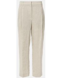 Brunello Cucinelli - Linen-Blend Straight Pants - Lyst