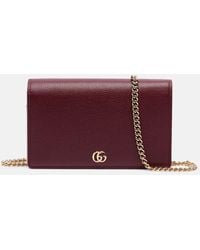 Gucci - Gg Marmont Wallet On Chain, Leather - Lyst