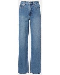 Self-Portrait - Embellished High-Rise Straight Jeans - Lyst