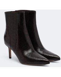 Veronica Beard - Lisa Snake-Effect Leather Ankle Boots - Lyst