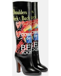 Vivienne Westwood - Midas Printed Leather Knee-high Boots - Lyst