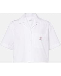 Versace - Cropped Cotton Poplin Shirt - Lyst