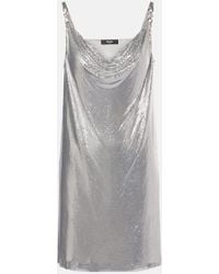 Versace - Minikleid Aus Metallic-Mesh - Lyst