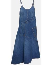 JW Anderson - Asymmetric Denim Midi Dress - Lyst