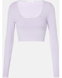 Zimmermann - Acacia Knit Scoop Ribbed-Knit Crop Top - Lyst