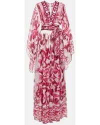 Dolce & Gabbana - Majolica Silk Maxi Dress - Lyst