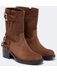 Chloé - Dakota Suede Biker Boots - Lyst