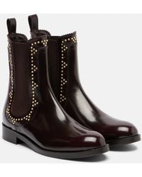 Aquazzura - Skye Embellished Leather Chelsea Boots - Lyst
