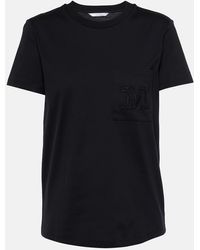 Max Mara - Camiseta De Jersey De Algodón Con Logo Bordado - Lyst