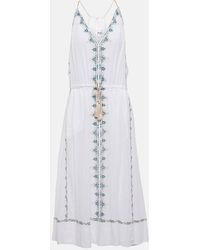 Isabel Marant - Siana Embroidered Cotton Midi Dress - Lyst