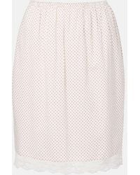 Posse - Marlowe Lace-Trimmed Polka-Dot Cotton Midi Skirt - Lyst